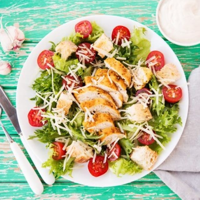 Grilled Chicken Caesar Salad.