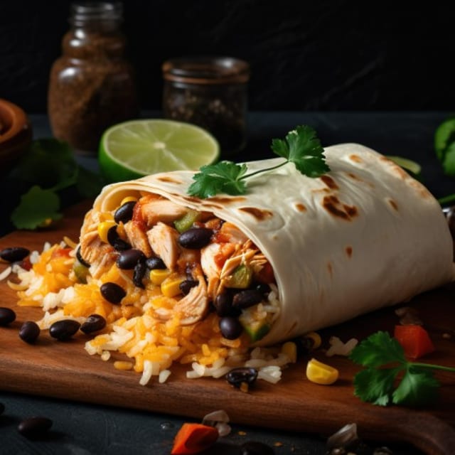 Bean, Cheese & Rice Burrito.